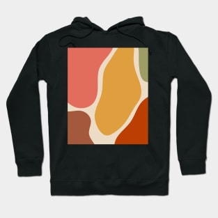 Minimal Modern  Abstract Shapes Pink and Orange Stone Pattern Hoodie